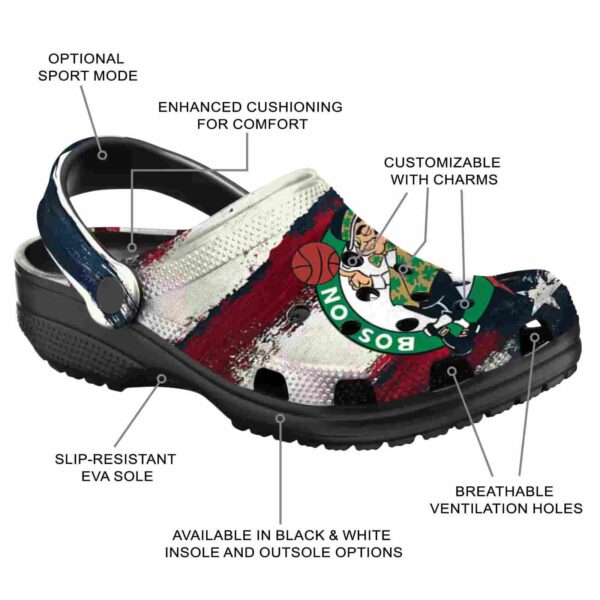 customized boston celtics patriotic stripes crocs new arrival