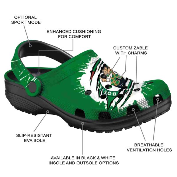 customized boston celtics splash motif background crocs new arrival