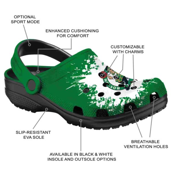 customized boston celtics splatter background crocs new arrival