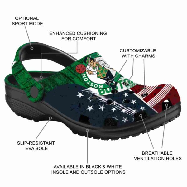 customized boston celtics star spangled side pattern crocs new arrival