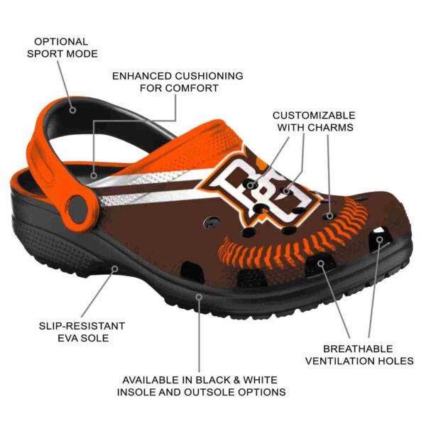 customized bowling green falcons baseball motif clog new arrival