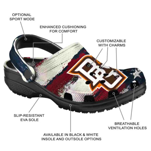 customized bowling green falcons patriotic stripes clog new arrival