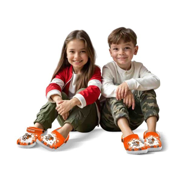 customized bowling green falcons splatter background clog fashion forward