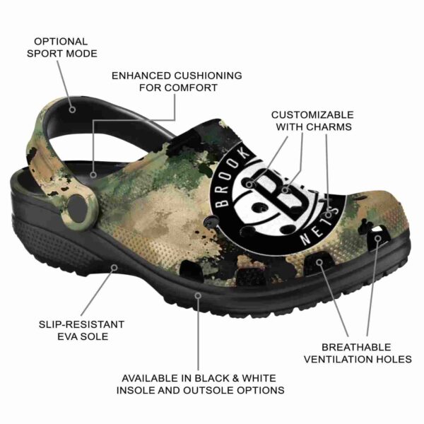 customized brooklyn nets camouflage craze clog new arrival