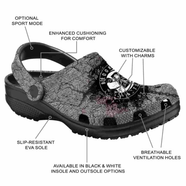 customized brooklyn nets cracked ground texture clog new arrival