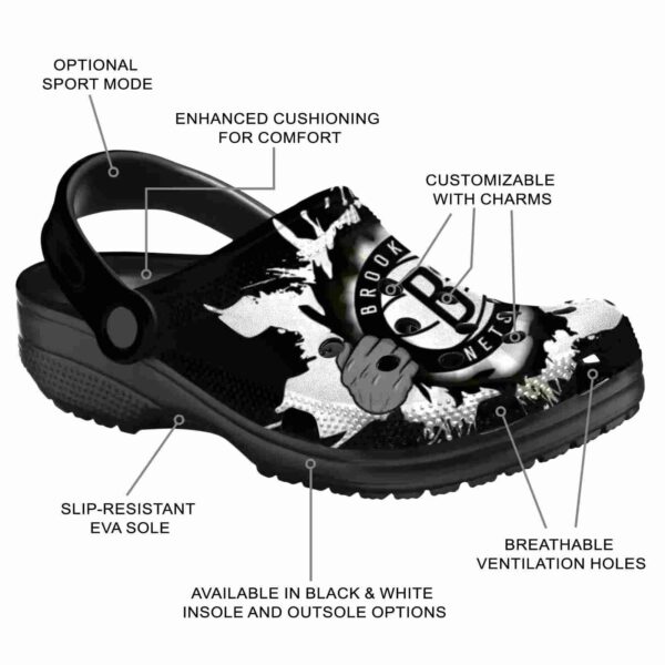 customized brooklyn nets gripping hand clog new arrival