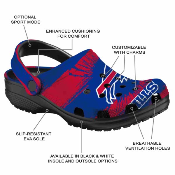 customized buffalo bills paint splatter graphics crocs new arrival