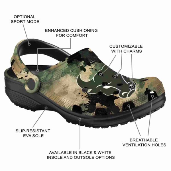 customized buffalo bulls camouflage craze clog new arrival