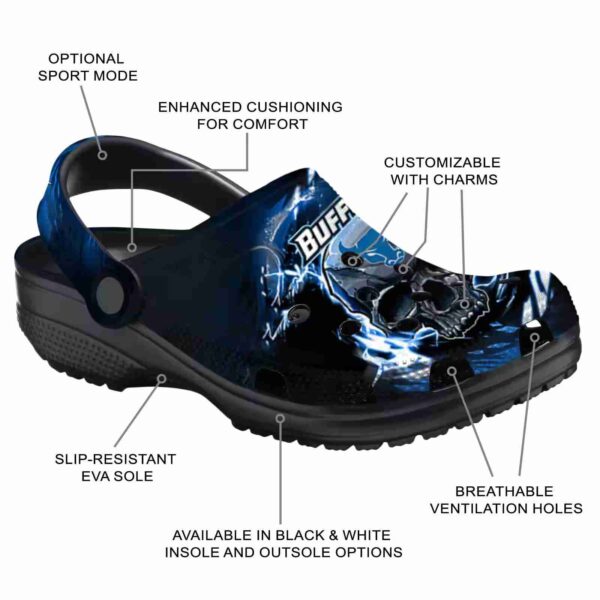 customized buffalo bulls gothic skull clog new arrival