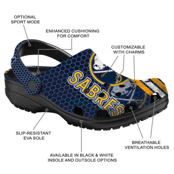 customized buffalo sabres contrasting stripes clog new arrival