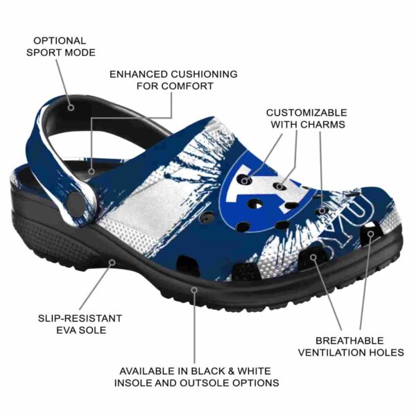 customized byu cougars paint splatter graphics clog new arrival
