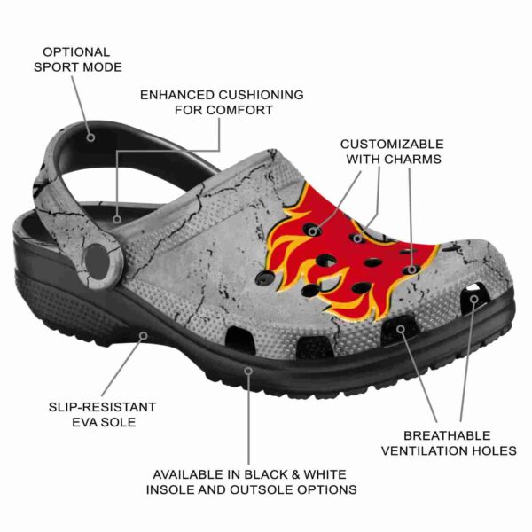 customized calgary flames cracked texture clog new arrival
