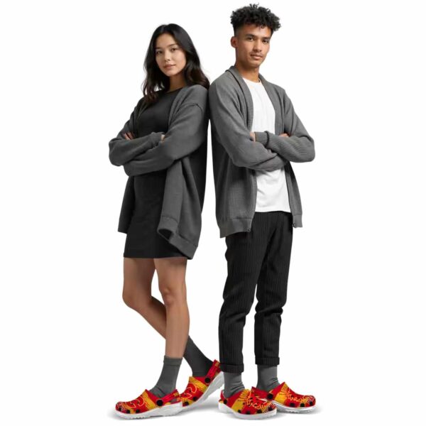 customized calgary flames paint splatter graphics clog top rated