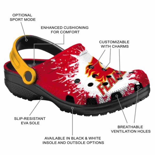 customized calgary flames splash art clog new arrival