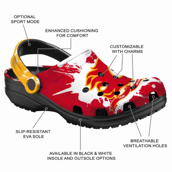 customized calgary flames splatter pattern clog new arrival