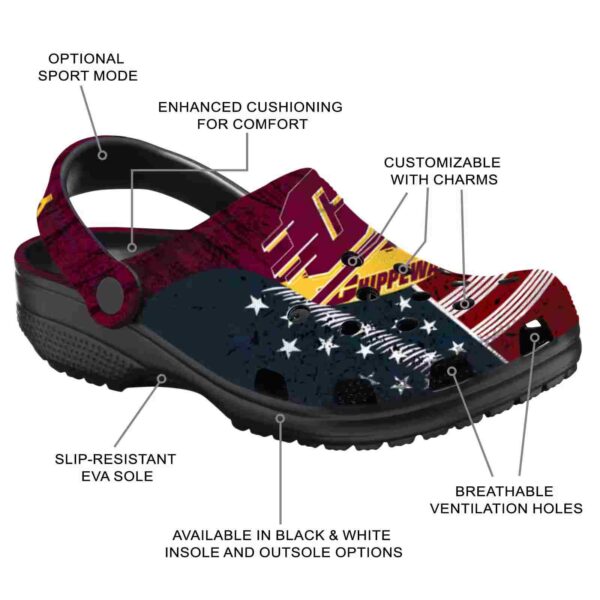 customized central michigan chippewas star spangled side pattern clog new arrival