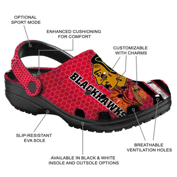 customized chicago blackhawks contrasting stripes clog new arrival