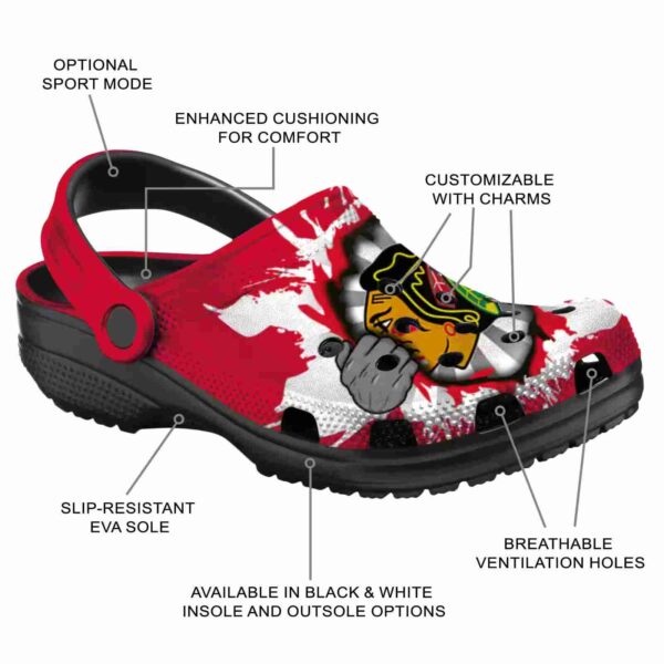 customized chicago blackhawks gripping hand clog new arrival