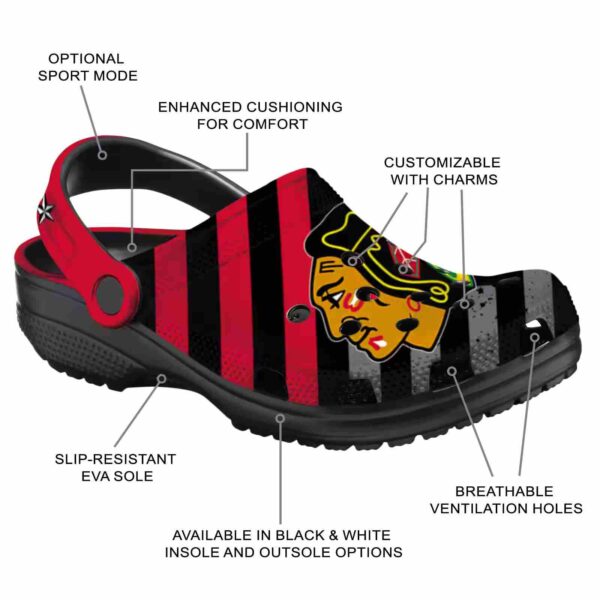 customized chicago blackhawks star spangled graphic clog new arrival