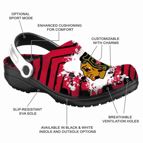 customized chicago blackhawks zigzag paint burst clog new arrival