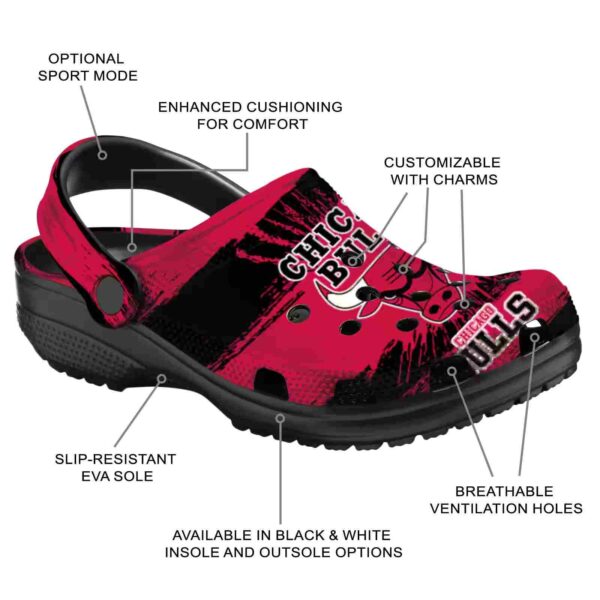 customized chicago bulls paint splatter graphics crocs new arrival