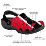 customized cincinnati bearcats vertical stripes clog best selling