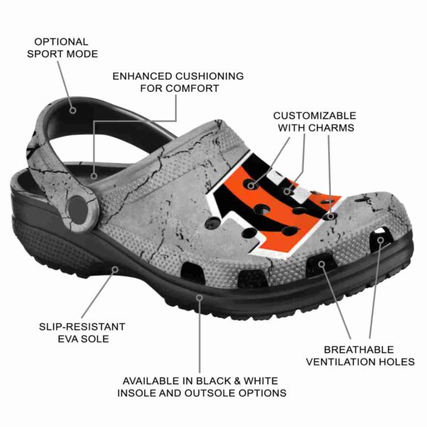 customized cincinnati bengals cracked texture crocs new arrival