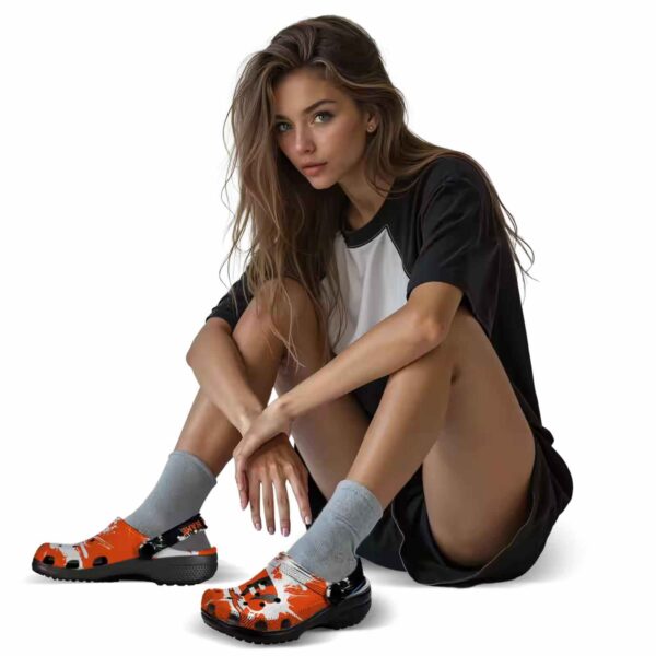 customized cincinnati bengals splatter pattern crocs premium grade