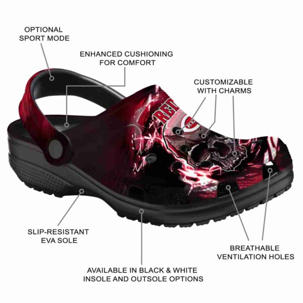 customized cincinnati reds gothic skull crocs new arrival