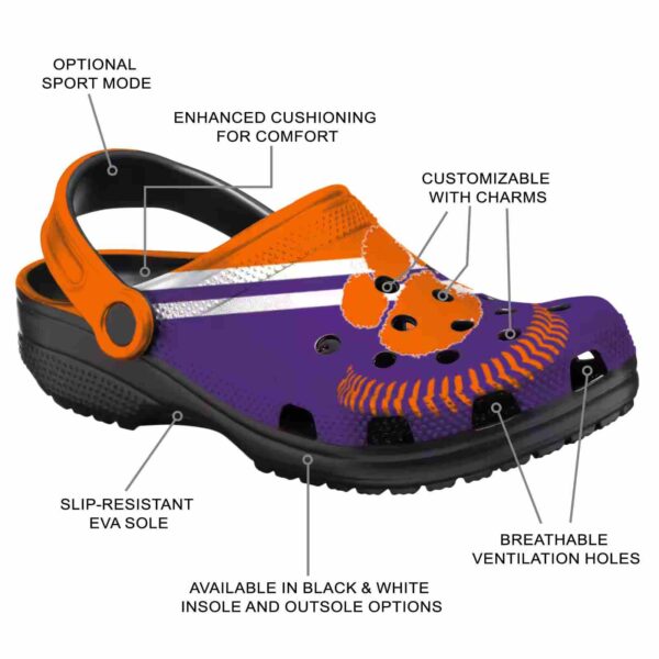customized clemson tigers baseball motif crocs new arrival