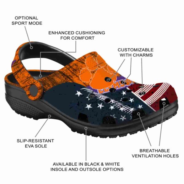 customized clemson tigers star spangled side pattern crocs new arrival