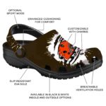 Customized Cleveland Browns Splash Motif Background Crocs Best selling