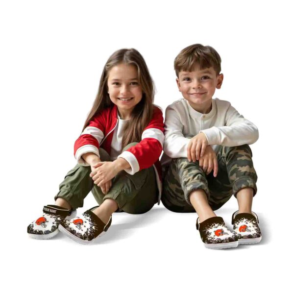 customized cleveland browns splatter background crocs fashion forward