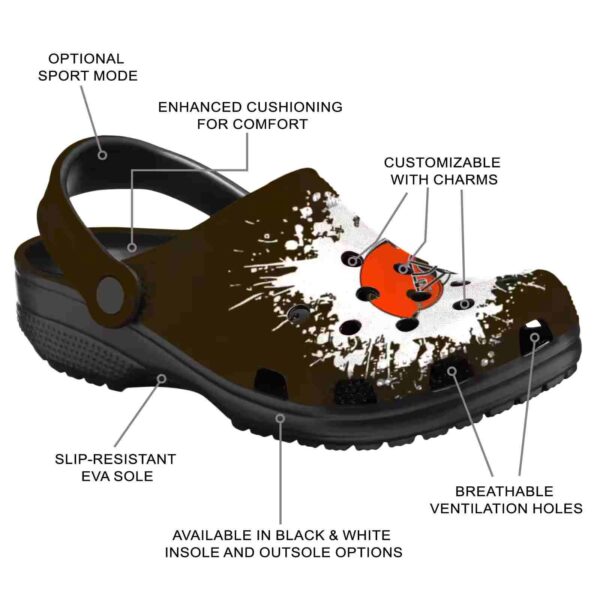 customized cleveland browns splatter background crocs new arrival