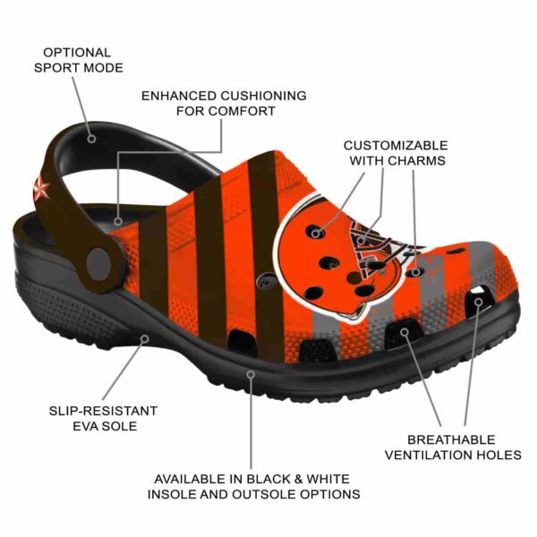 customized cleveland browns star spangled graphic crocs new arrival
