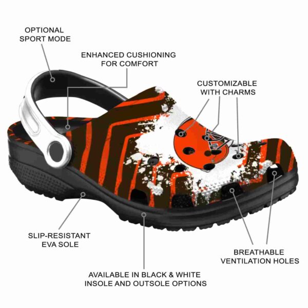 customized cleveland browns zigzag paint burst crocs new arrival