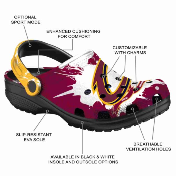 customized cleveland cavaliers splatter pattern crocs new arrival