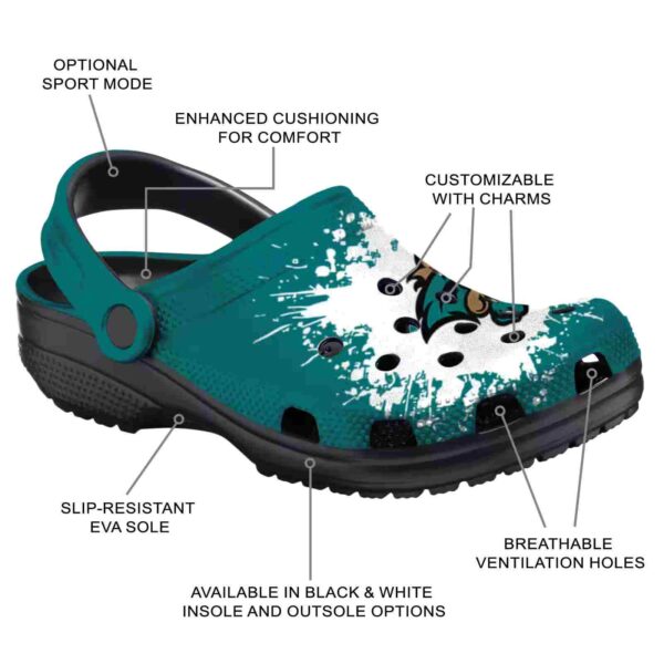 customized coastal carolina chanticleers splatter background clog new arrival