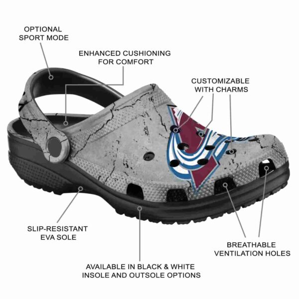 customized colorado avalanche cracked texture clog new arrival