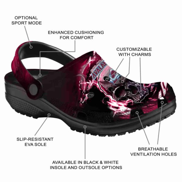 customized colorado avalanche gothic skull clog new arrival