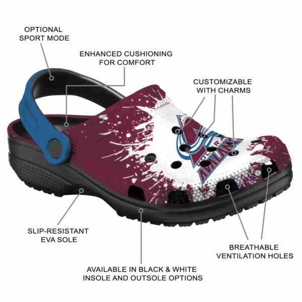 customized colorado avalanche splash art clog new arrival