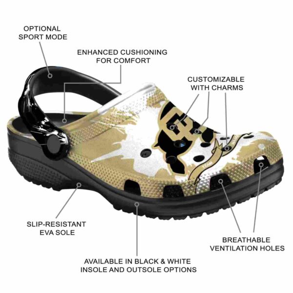 customized colorado buffaloes splatter pattern clog new arrival
