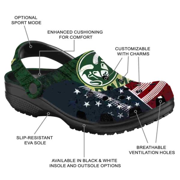 customized colorado state rams star spangled side pattern clog new arrival