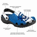 customized creighton bluejays vertical stripes clog best selling