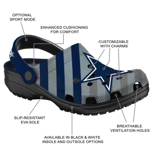 customized dallas cowboys star spangled graphic crocs new arrival