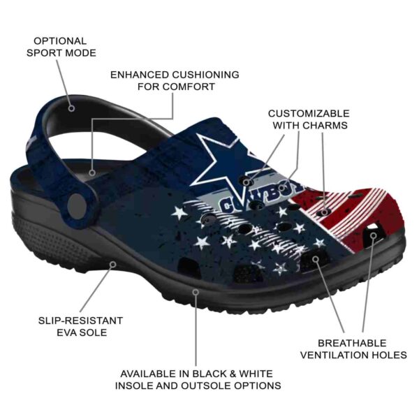 customized dallas cowboys star spangled side pattern crocs new arrival