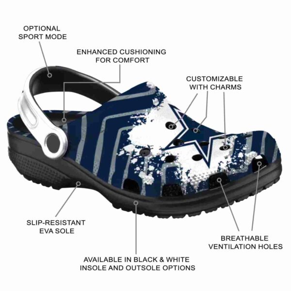 customized dallas cowboys zigzag paint burst crocs new arrival