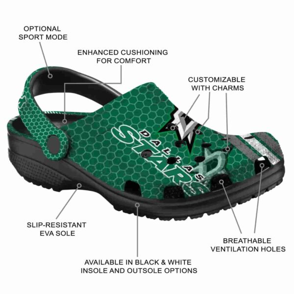 customized dallas stars contrasting stripes clog new arrival