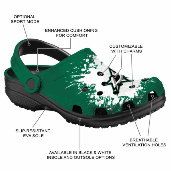 customized dallas stars splatter background clog new arrival