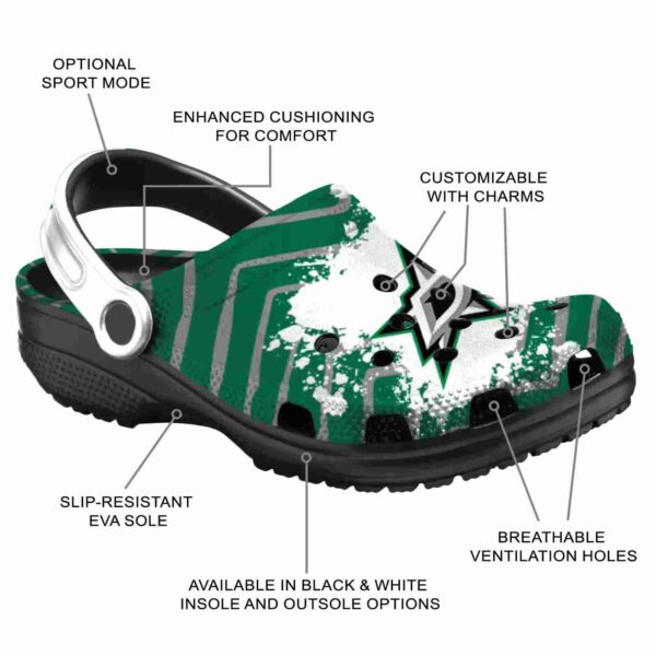 customized dallas stars zigzag paint burst clog new arrival
